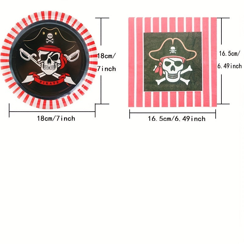 Pirate Party Supplies Set 20pcs Plates and Napkins