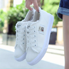 Women's Canvas Lace Up Shoes Lightweight Casual Walking Shoes