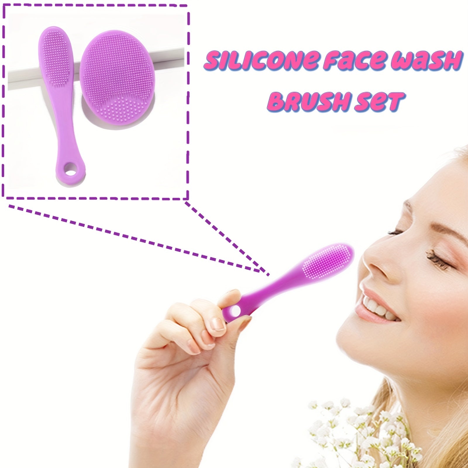 2pcs Mini Finger Nose Cleansing Silicone Brush