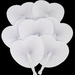2pcs Heart Fan Wedding Gift Pocket Chinese Style Dance Fan