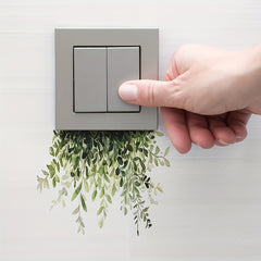 Waterproof PVC Wall Sticker Green Plant Self Adhesive Decal 11x14