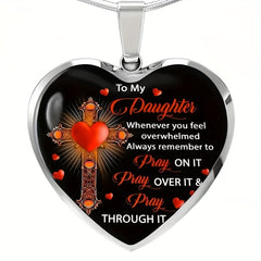 Heart Cross Pendant Necklace Men Women Jewelry Gift Couples