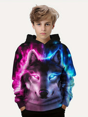 Wolf 3D Print Boys Hooded Sweatshirt Spring Fall Kids Hoodie Tops