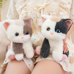Fluffy Calico Cat Plush Stuffed Animal Toy