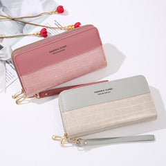 Crocodile Pattern Long Wallet Zipper Purse Clutch Bag