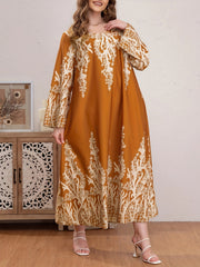 Floral Print Long Sleeve Maxi Dress Plus Size