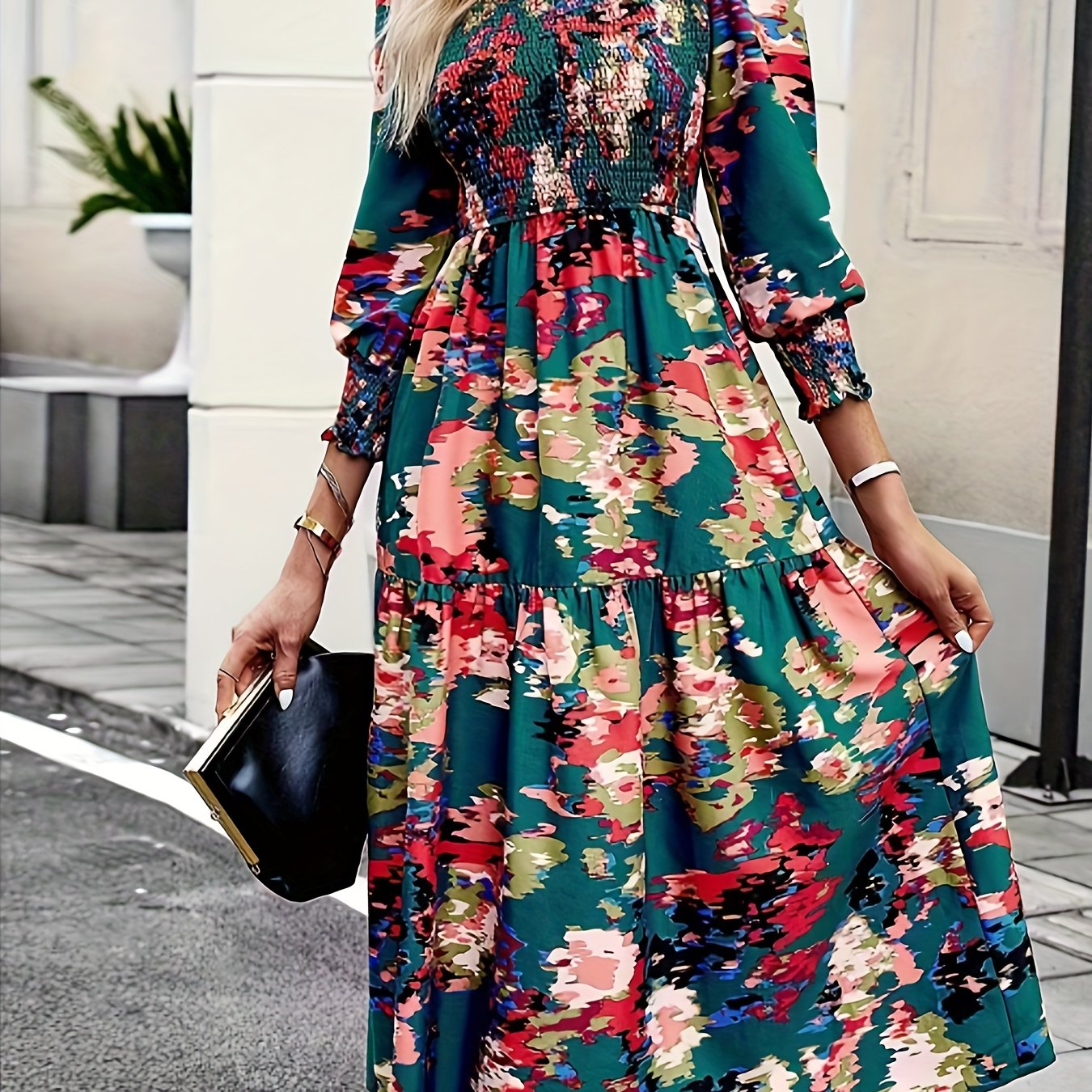  Tie Dye Smock Maxi Dress