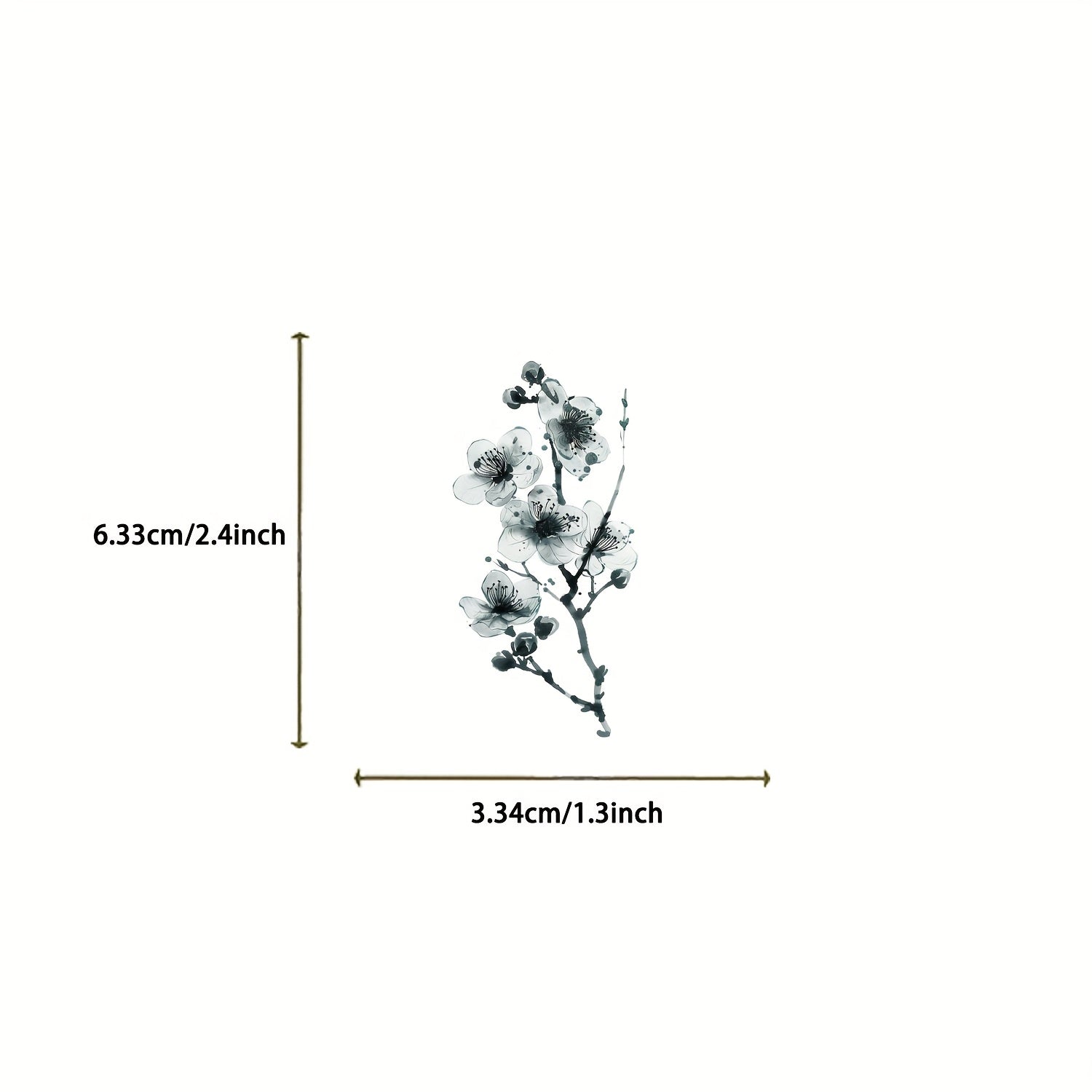 50pcs Waterproof Ink Flower Stickers Transparent PET Reusable Decals
