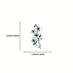 50pcs Waterproof Ink Flower Stickers Transparent PET Reusable Decals