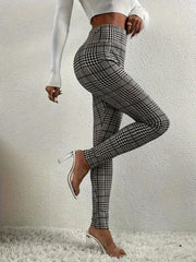  Plaid Print High Rise Leggings