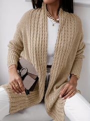  Women's Knit Jacquard Open Front Cardigan