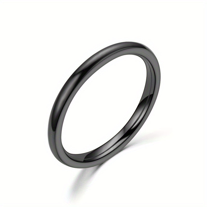 Men's 2mm Wide Stainless Steel Rings, Seven Colors, Stackable Rings
