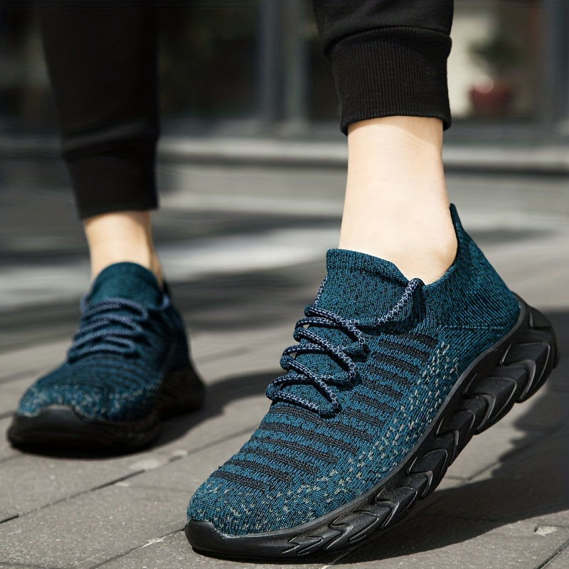 Women's Knit Sports Shoes Lace Up Running Sneakers
