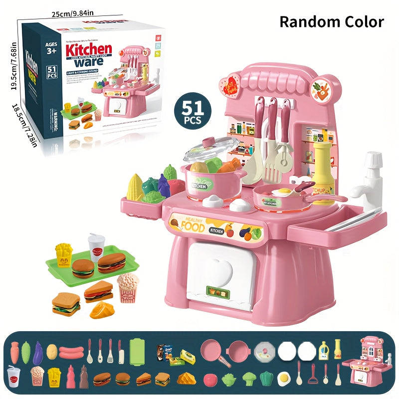 Kids Dining Table Set with Veggie & Fruit Accessories