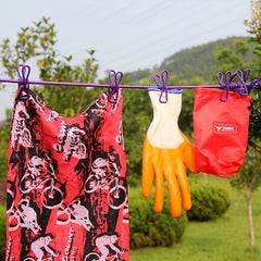 Portable Travel Clothesline with 12 Clothespins