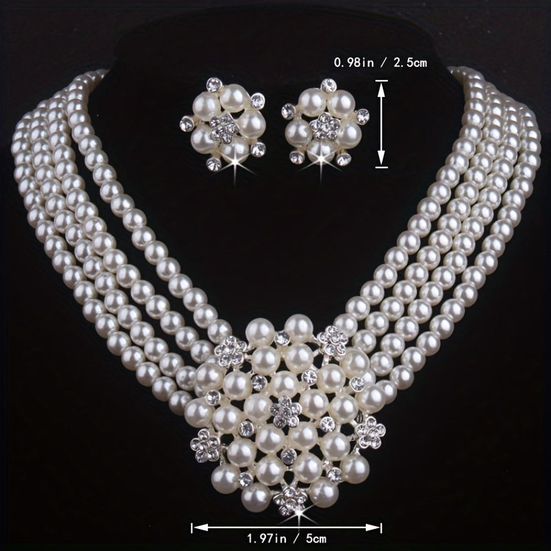 Bridal Jewelry Set Necklace & Earrings for Weddings Christmas