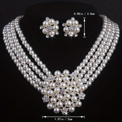 Bridal Jewelry Set Necklace & Earrings for Weddings Christmas