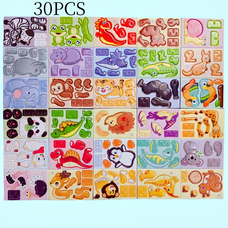 30pcs 3D Paper Puzzle Animals for Halloween Christmas Birthdays & Parties Festi