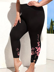  Floral Print Cut Out High Rise Leggings