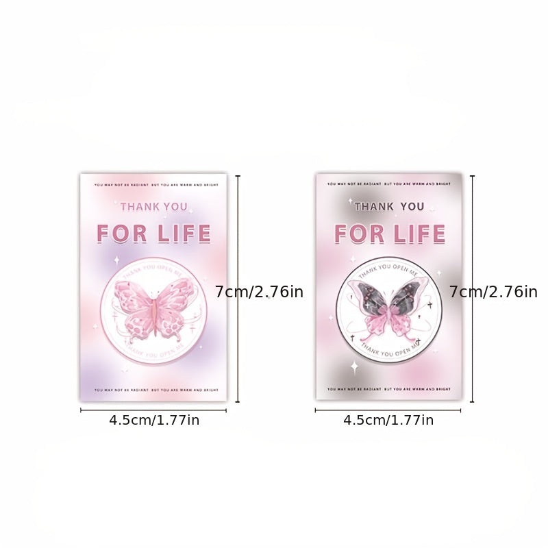 20pcs Pink Butterfly Sealing Sticker American Sticker Packaging Material Set