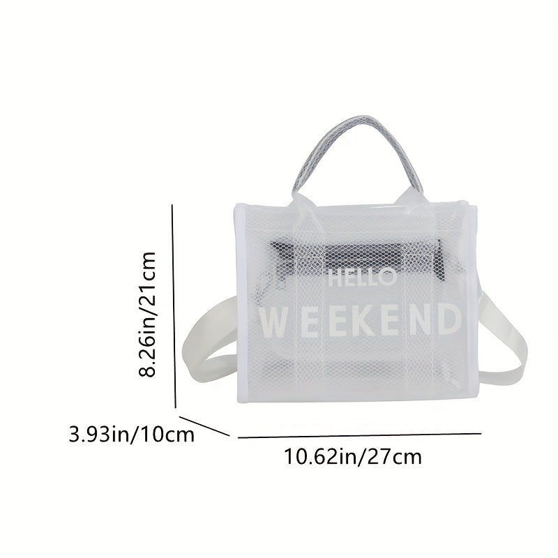 Transparent Mesh PVC Crossbody Bag Large Capacity Jelly Bag