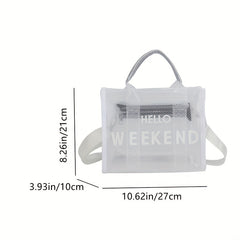 Transparent Mesh PVC Crossbody Bag Large Capacity Jelly Bag