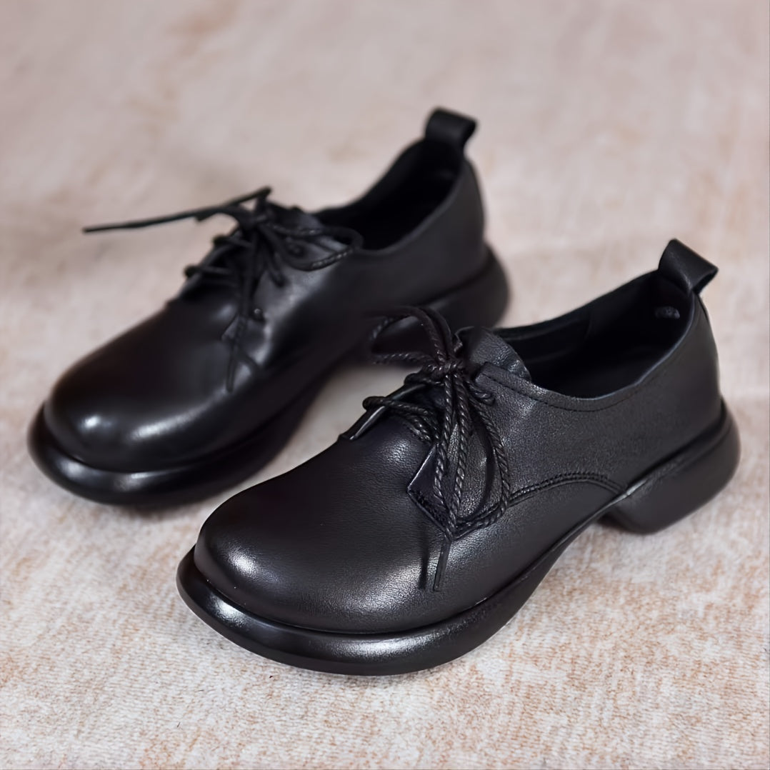 Women's Chunky Heeled Lace-up Oxford Shoes Comfortable Lightweight