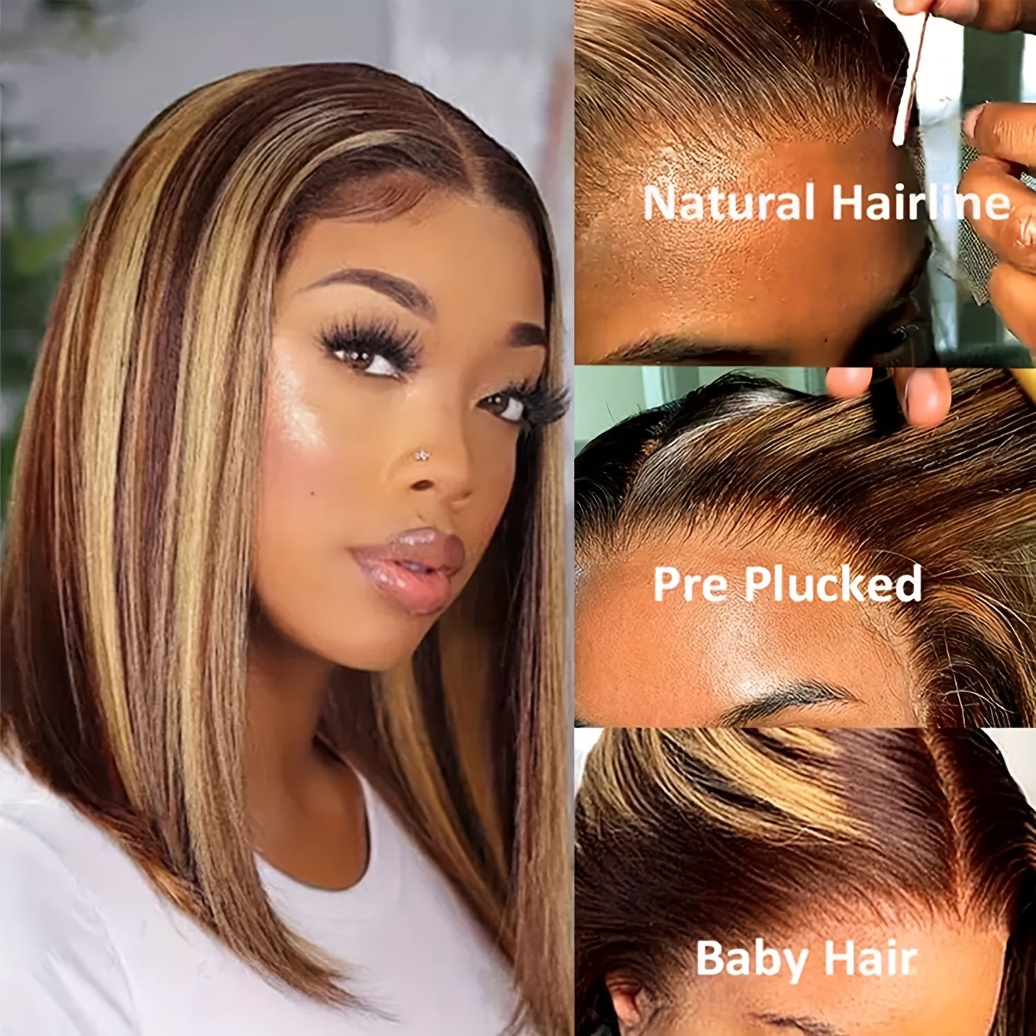 Ombre Honey Brown Short Bob Wig