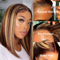 Ombre Honey Brown Short Bob Wig