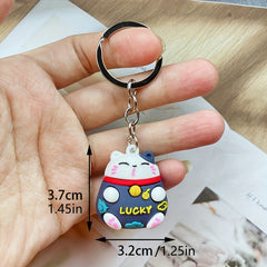 1pcs Baby Lucky Cat Door Ornament Creative Cartoon Lucky Cat Couple Bag Pendant