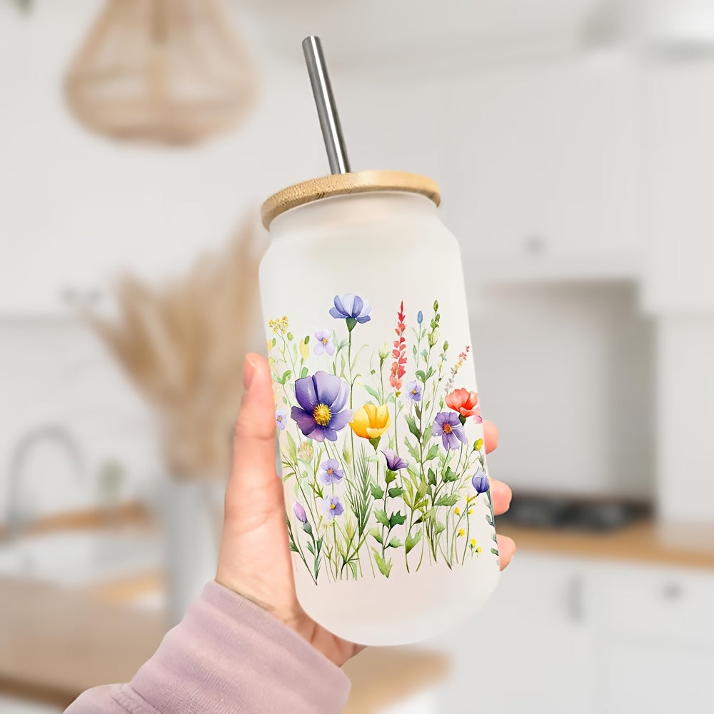 4pcs Wildflower 3D Erasable Transfer Stickers UV Waterproof Self Adhesive