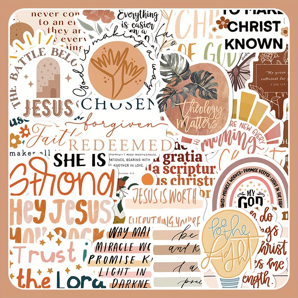 50pcs Bohemian Bible Waterproof Stickers for Phone Laptop