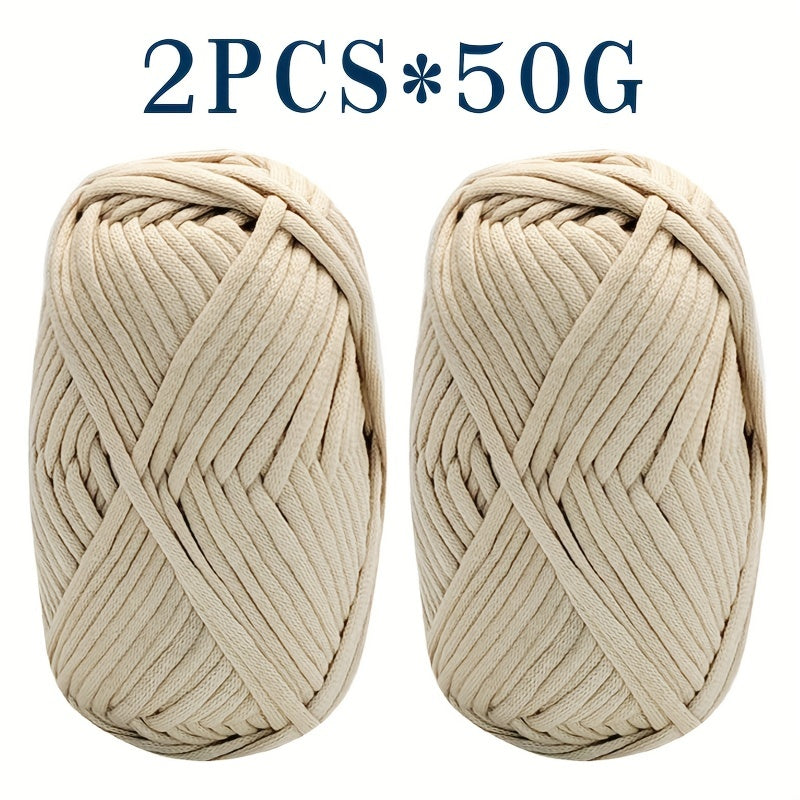 2pcs Chunky Soft Yarn for Crochet Knitting Beginners 50g Roll