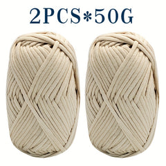 2pcs Chunky Soft Yarn for Crochet Knitting Beginners 50g Roll
