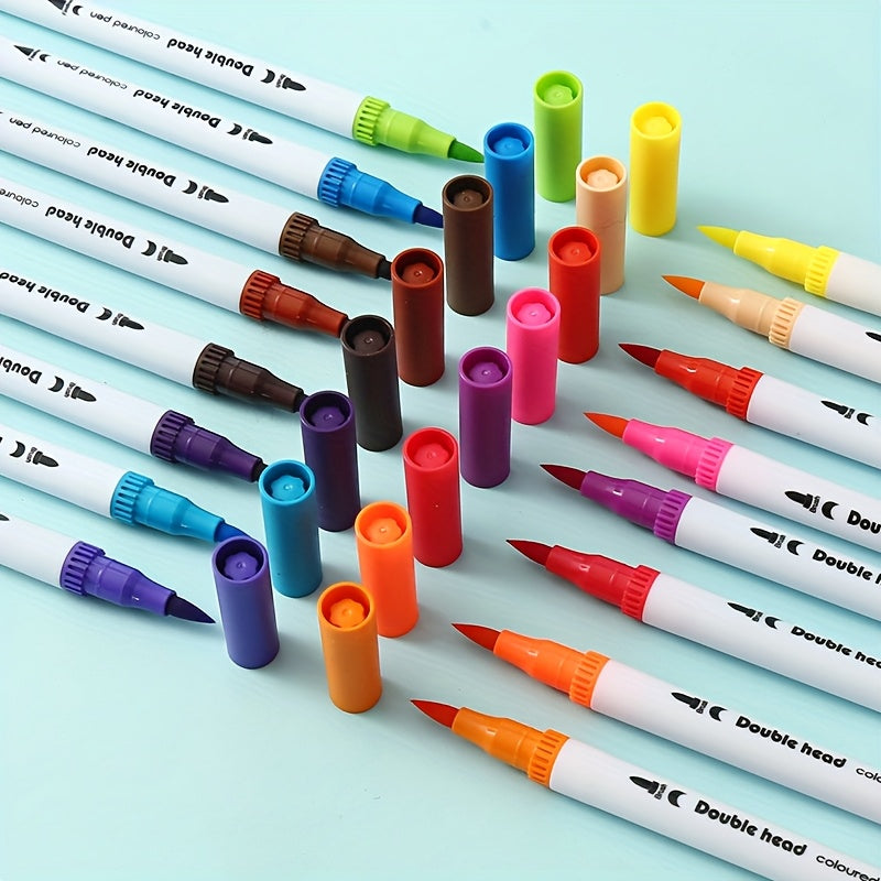 Dual Head Pen Bright Set for Painting Sketching - Ideal Christmas Gift