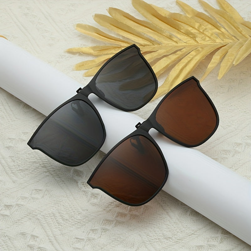 Clip on Sunglasses Polarized TR90 Frame Lightweight Flip Up Driving Fishing