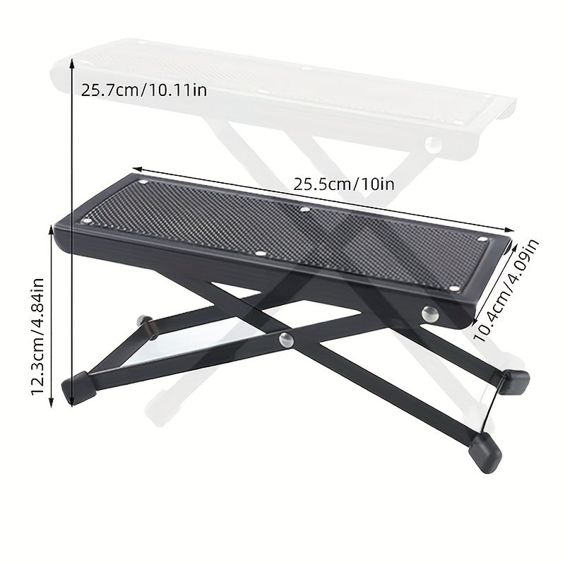 Guitar Foot Pedal Sturdy Metal Foot Rest 4 Gears High Low Non-slip
