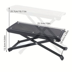Guitar Foot Pedal Sturdy Metal Foot Rest 4 Gears High Low Non-slip