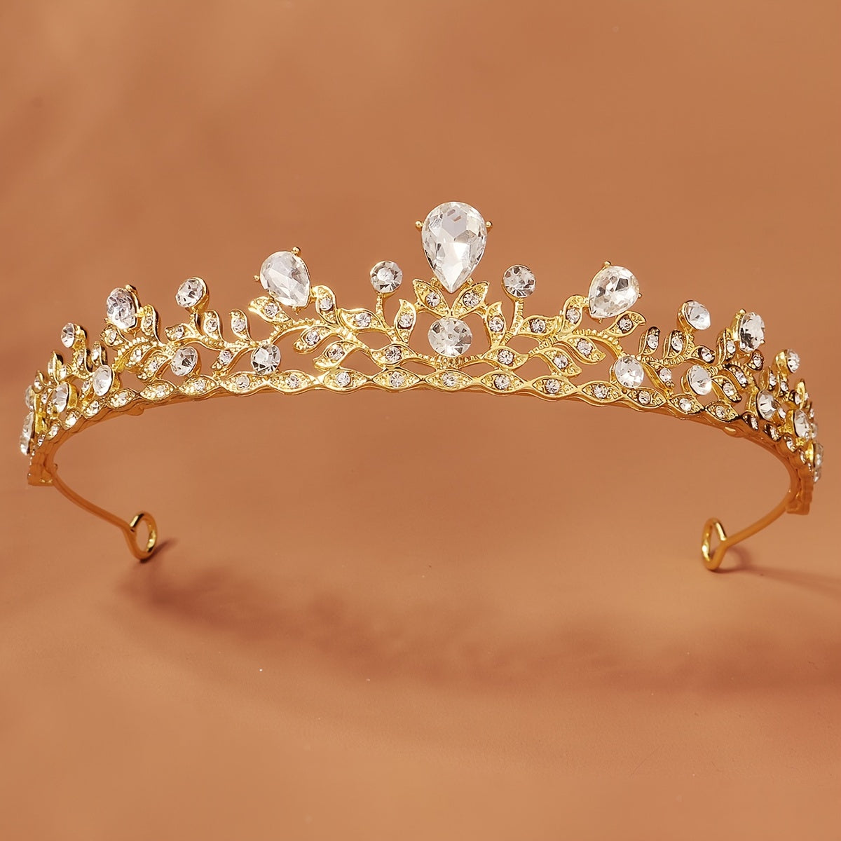 Crystal Princess Tiara for Girls Rose Golden