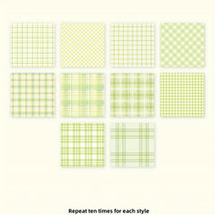 100pcs Memo Pad Plaid Planet Series Notepad
