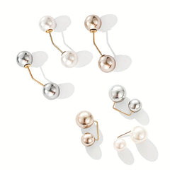 6pcs Set Faux Pearl Waist Pins Scarf Brooches for Women