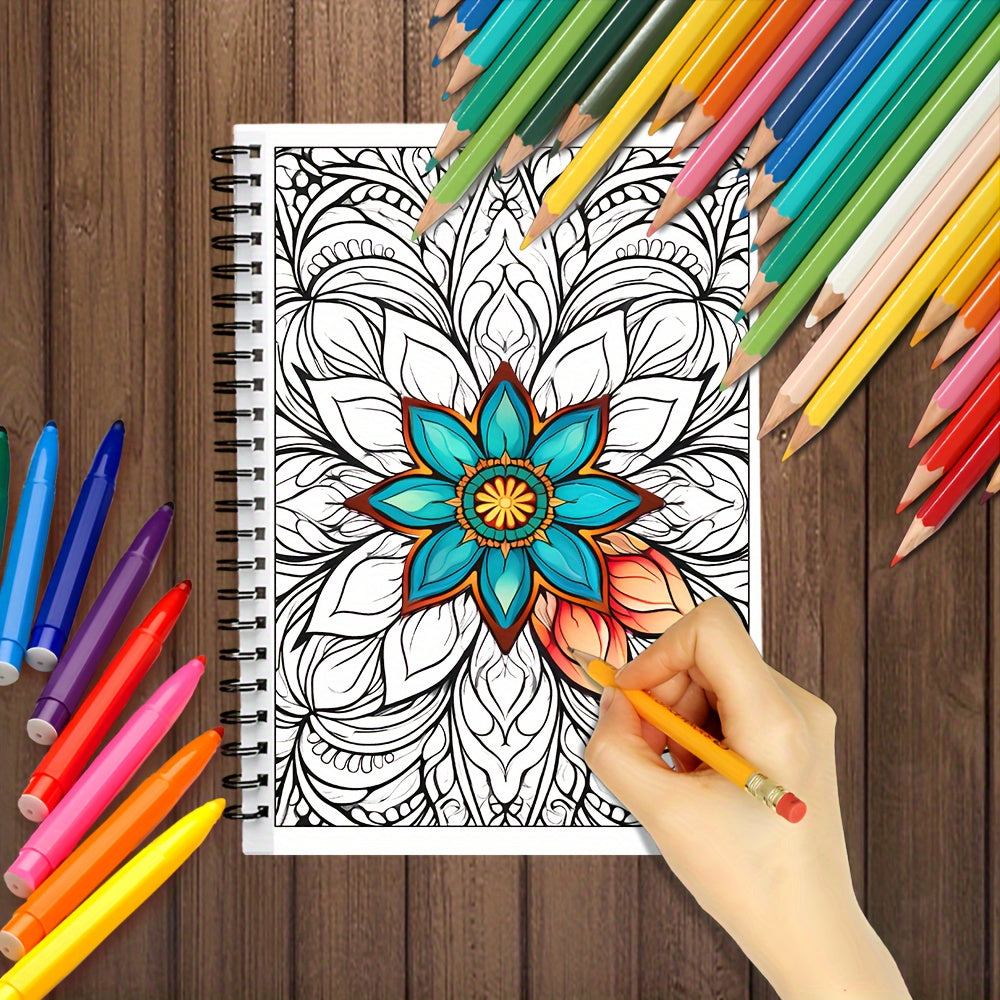 Spiral Bound Coloring Book for Teens and Adults 30 Unique Patterns