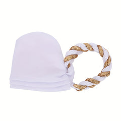 Sequin Twisted Braided Turban Elastic Head Wrap Pre tied Ramadan Hijab Women