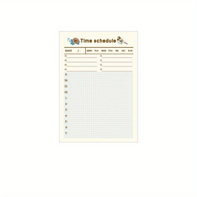 Portable Weekly Planner Notepad - Keep Track of Your Study Time & Daily Memos