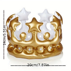 Inflatable Crown Birthday Party Decorations Hat Headwear Queen Headband