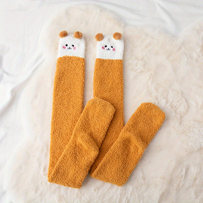 Cute Cartoon Animal Fuzzy Socks & Warm Over The Knee Socks