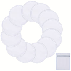 Reusable Makeup Remover Pads 12 Pack Microfiber Facial Cleaning Puff