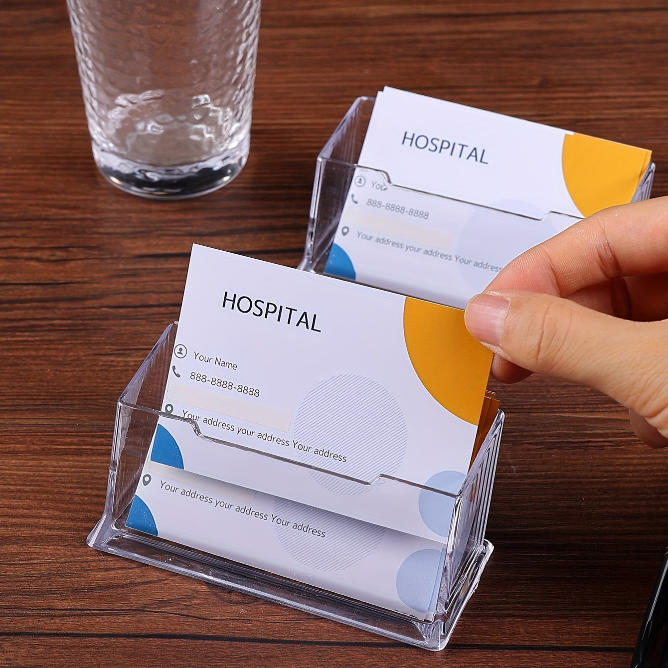 Modern Acrylic Desktop Card Holder for Creative Storage