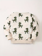 Dinosaur Pattern Sweatshirt Boys Long Sleeve Pullover Top