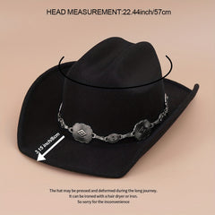 Vintage Western Cowboy Hat Solid Jazz Fedora Cap Unisex Felt Hats